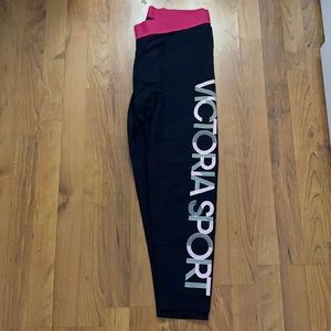 Victoria’s Secret leggings, black/pink, size XL